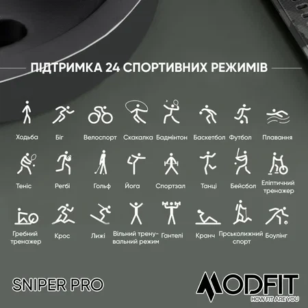 Наручний годинник Modfit Sniper Pro Black-Silver 41 мм. - Фото 13 Наручний годинник Modfit Sniper Pro Black-Silver 41 мм. - изображение 13