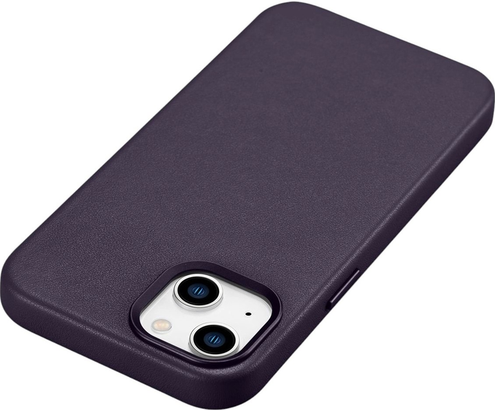 Панель iCarer Real Cowhide Premium Leather Magsafe для Apple iPhone 14 Dark Purple (WMI14220705-DP) - зображення 6