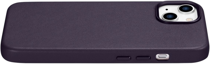 Панель iCarer Real Cowhide Premium Leather Magsafe для Apple iPhone 14 Dark Purple (WMI14220705-DP) - зображення 7