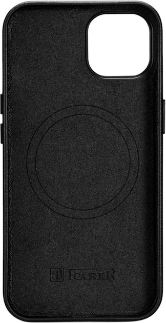 Панель iCarer Real Cowhide Premium Leather Magsafe для Apple iPhone 14 Black (WMI14220705-BK) - зображення 3