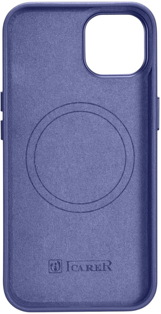 Панель iCarer Real Cowhide Premium Leather Magsafe для Apple iPhone 14 Light Purple (WMI14220705-LP) - зображення 3