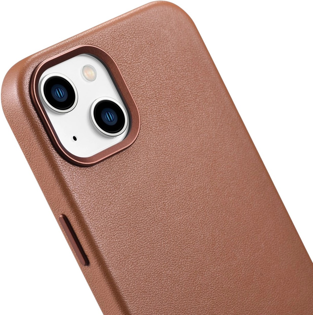 Etui iCarer Real Cowhide Premium Leather Magsafe do Apple iPhone 14 Plus Brown (WMI14220707-BN) - obraz 8