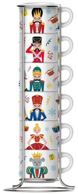 Zestaw filiżanek do espresso Bialetti Nutcracker na stojaku 6 szt (8006363041027) - obraz 1