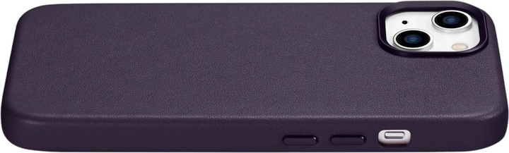 Панель iCarer Real Cowhide Premium Leather Magsafe для Apple iPhone 14 Plus Dark Purple (WMI14220707-DP) - зображення 7