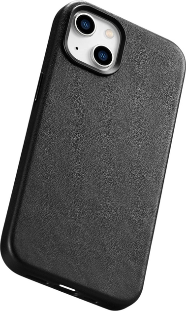 Панель iCarer Real Cowhide Premium Leather Magsafe для Apple iPhone 14 Plus Black (WMI14220707-BK) - зображення 9