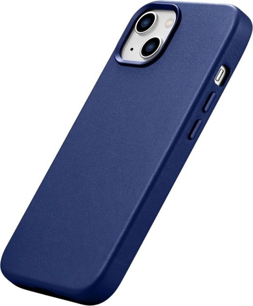 Панель iCarer Real Cowhide Premium Leather Magsafe для Apple iPhone 14 Plus Blue (WMI14220707-BN) - зображення 5