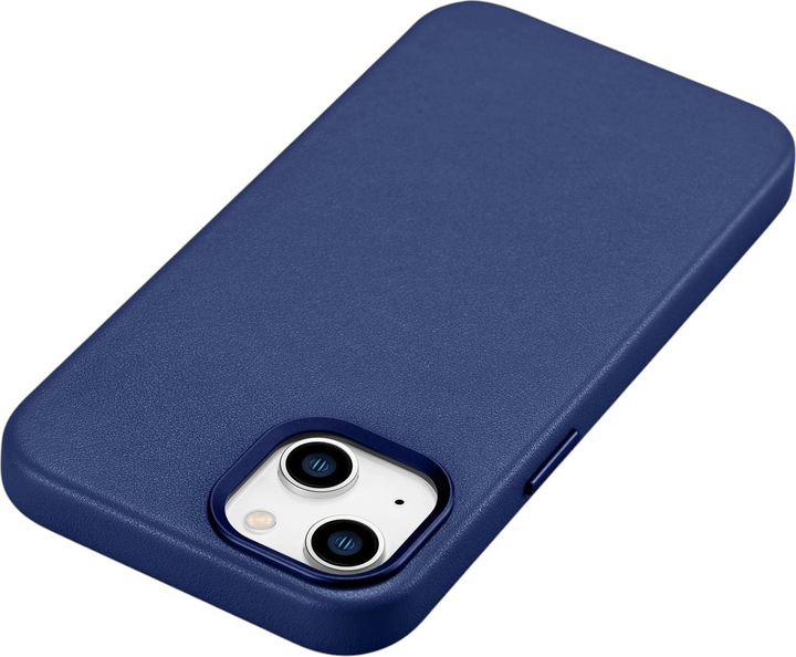 Панель iCarer Real Cowhide Premium Leather Magsafe для Apple iPhone 14 Plus Blue (WMI14220707-BN) - зображення 6
