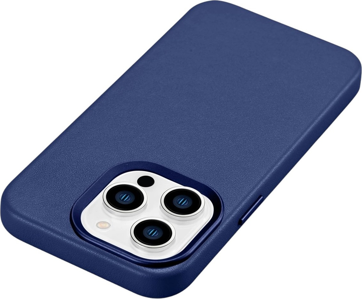 Панель iCarer Real Cowhide Premium Leather Magsafe для Apple iPhone 14 Pro Max Blue (WMI14220708-BU) - зображення 6