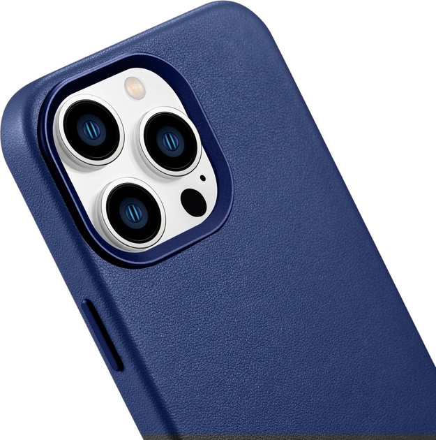 Панель iCarer Real Cowhide Premium Leather Magsafe для Apple iPhone 14 Pro Max Blue (WMI14220708-BU) - зображення 8