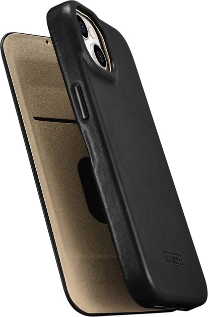 Чохол-книжка iCarer Curved Edge Oil Wax Real Leather Folio Case для Apple iPhone 14 Plus Black (AKI14220707-BK) - зображення 8