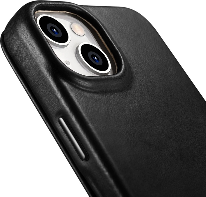 Чохол-книжка iCarer Curved Edge Oil Wax Real Leather Folio Case для Apple iPhone 14 Plus Black (AKI14220707-BK) - зображення 11