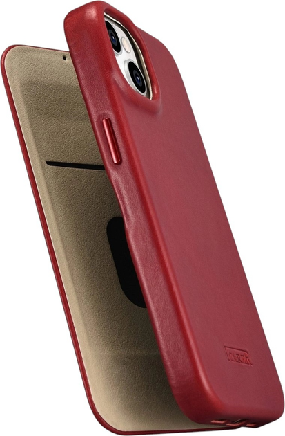 Чохол-книжка iCarer Curved Edge Oil Wax Real Leather Folio Case для Apple iPhone 14 Plus Red (AKI14220707-RD) - зображення 8