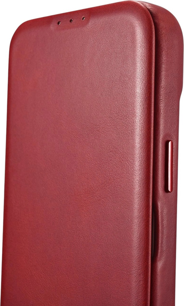 Чохол-книжка iCarer Curved Edge Oil Wax Real Leather Folio Case для Apple iPhone 14 Plus Red (AKI14220707-RD) - зображення 10