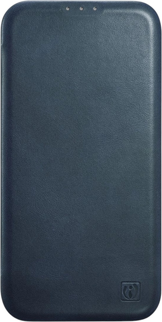 Чохол-книжка iCarer Curved Edge Oil Wax Real Leather Folio Case для Apple iPhone 14 Plus Navy Blue (AKI14220707-BU) - зображення 2