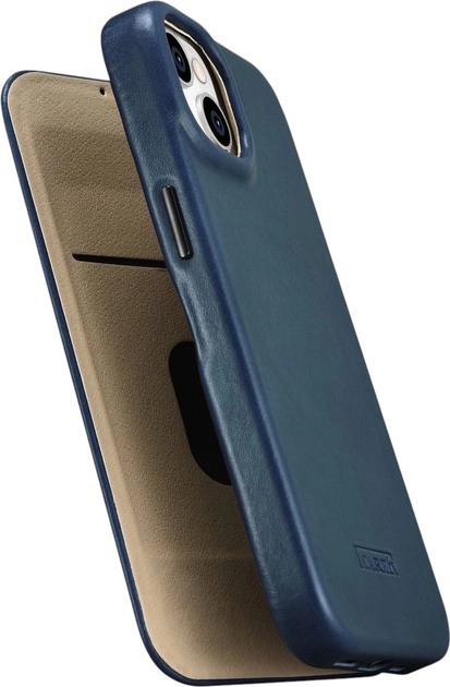 Чохол-книжка iCarer Curved Edge Oil Wax Real Leather Folio Case для Apple iPhone 14 Plus Navy Blue (AKI14220707-BU) - зображення 8