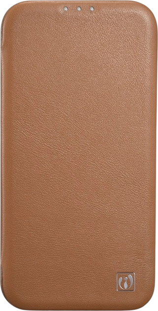 Чохол-книжка iCarer Curved Edge Real Cowhide Premium Leather Folio Case для Apple iPhone 14 Plus Brown (WMI14220715-BN) - зображення 2