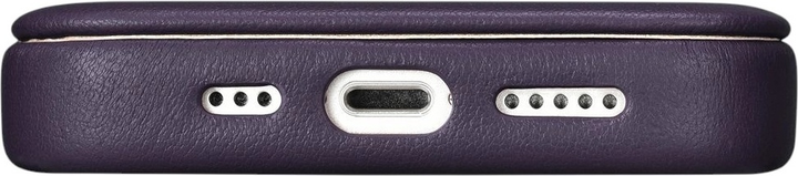 Чохол-книжка iCarer Curved Edge Real Cowhide Premium Leather Folio Case для Apple iPhone 14 Plus Dark Purple (WMI14220715-BN) - зображення 12
