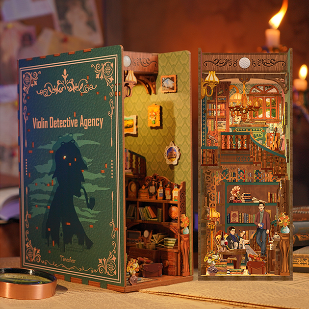 Збірна модель Tonecheer 3D Led Book Violin Detective Agency TQ117 (6971683351175) - изображение 3