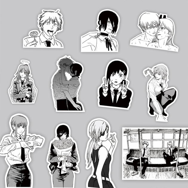 Стикерпак Человек-бензопила (Chainsaw Man) 65 шт, разные цвета(MS_24E4E9117B6B) - изображение 3