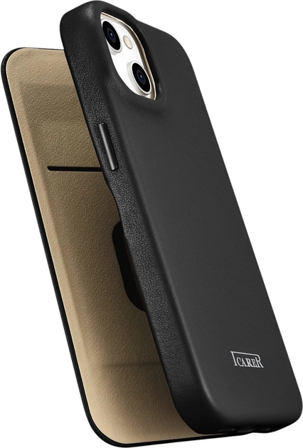 Etui z klapką iCarer Curved Edge Real Cowhide Premium Leather Folio Case do Apple iPhone 14 Plus Black (WMI14220715-BK) - obraz 8