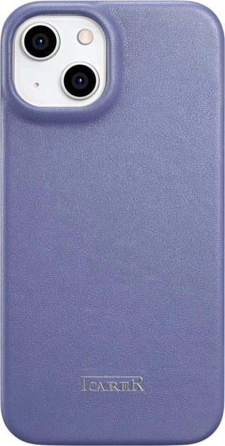 Etui z klapką iCarer Curved Edge Real Cowhide Premium Leather Folio Case do Apple iPhone 14 Plus Light Purple (WMI14220715-LP) - obraz 3