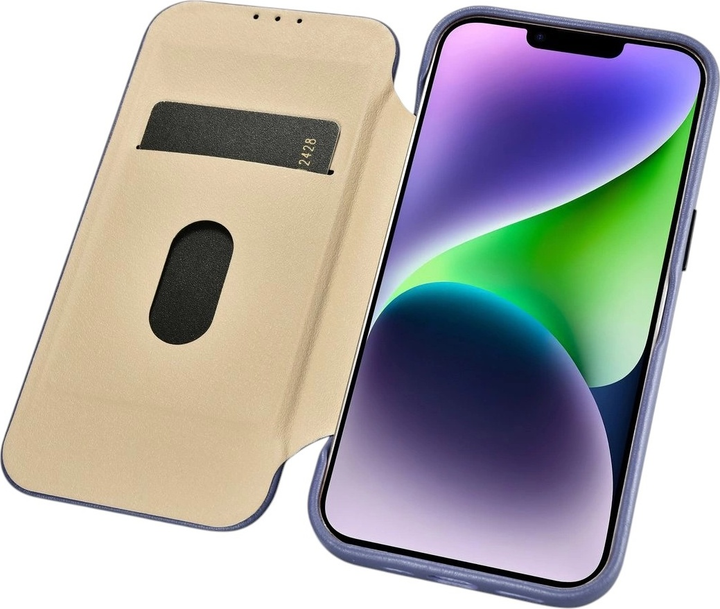 Etui z klapką iCarer Curved Edge Real Cowhide Premium Leather Folio Case do Apple iPhone 14 Plus Light Purple (WMI14220715-LP) - obraz 15