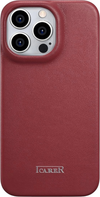 Чохол-книжка iCarer Curved Edge Oil Wax Real Leather Folio Case для Apple iPhone 14 Pro Max Red (WMI14220716-RD) - зображення 3