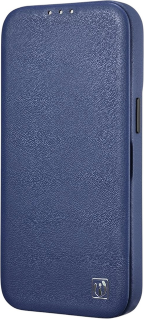 Etui z klapką iCarer Curved Edge Oil Wax Real Leather Folio Case do Apple iPhone 14 Pro Max Blue (WMI14220716-BU) - obraz 5