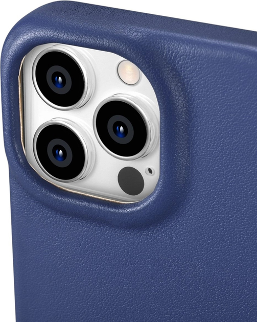 Etui z klapką iCarer Curved Edge Oil Wax Real Leather Folio Case do Apple iPhone 14 Pro Max Blue (WMI14220716-BU) - obraz 9