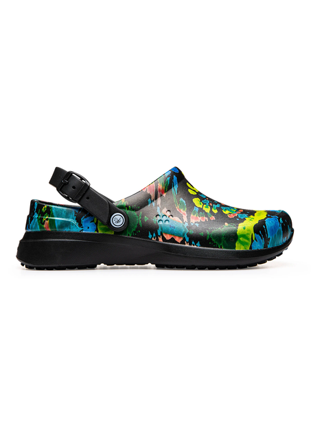 Жіночі шльопанці сабо Joybees Work Clog Black Spiral Tie Dye, розмір 36.5 устілка 23.6см (чорний тайдай) - зображення 2