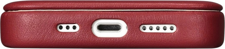 Etui z klapką iCarer Curved Edge Real Cowhide Premium Leather Folio Case do Apple iPhone 14 Pro Red (WMI14220714-RD) - obraz 12