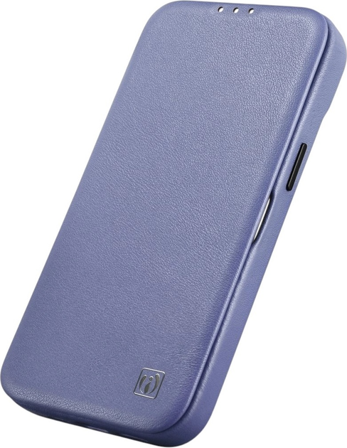 Etui z klapką iCarer Curved Edge Real Cowhide Premium Leather Folio Case do Apple iPhone 14 Pro Light Purple (WMI14220714-LP) - obraz 6