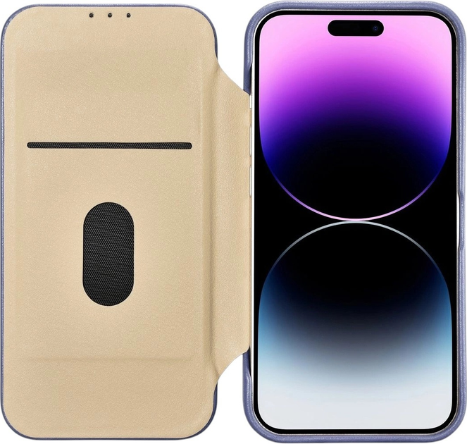Etui z klapką iCarer Curved Edge Real Cowhide Premium Leather Folio Case do Apple iPhone 14 Pro Light Purple (WMI14220714-LP) - obraz 16