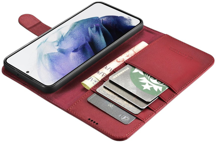 Etui z klapką iCarer Haitang Leather Wallet Case do Samsung Galaxy S22 Plus Red (6958955898156) - obraz 3