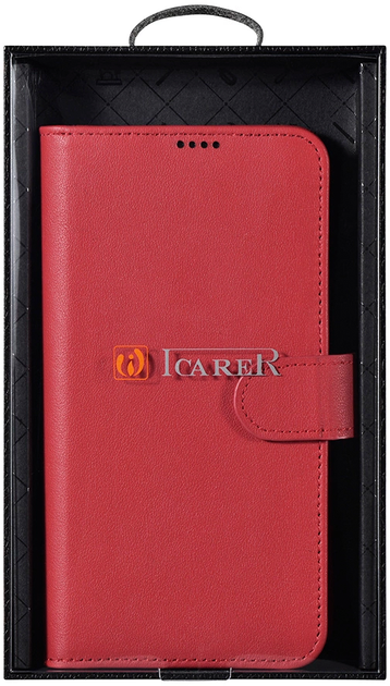 Etui z klapką iCarer Haitang Leather Wallet Case do Samsung Galaxy S22 Plus Red (6958955898156) - obraz 9