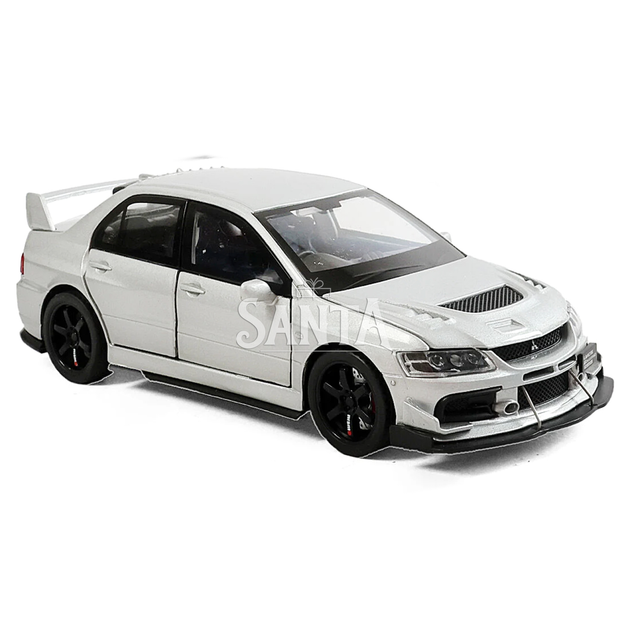 Машинка метал Mitsubishi Lancer Evolution IX сіра 1:32 світло звук