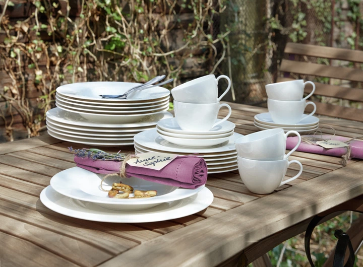 Villeroy & Boch ホワイトエンボス皿3枚セット Набір столового посуду Villeroy & Boch Basic White 30 предметів