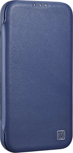 Etui z klapką iCarer Curved Edge Real Cowhide Premium Leather Folio Case do Apple iPhone 14 Pro Blue (WMI14220714-BU) - obraz 4