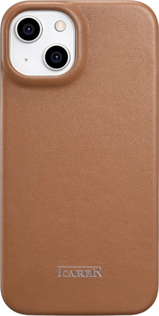 Etui z klapką iCarer Curved Edge Real Cowhide Premium Leather Folio Case do Apple iPhone 14 Brown (WMI14220713-BN) - obraz 3