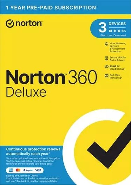 Антивірус Norton 360 Deluxe 25 GB на 1 рік для 3 пристроїв (Ліцензійний ключ) - зображення 2