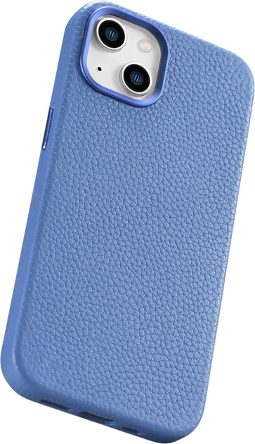Etui iCarer Litchi Premium Leather Magsafe Back Case do Apple iPhone 14 Light Blue (WMI14220709-LB) - obraz 9