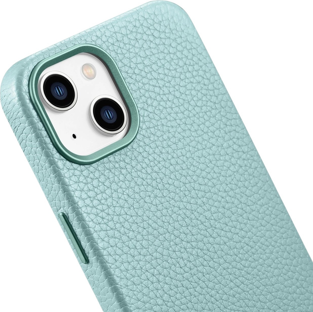 Etui iCarer Litchi Premium Leather Magsafe Back Case do Apple iPhone 14 Green (WMI14220709-GN) - obraz 8