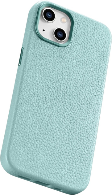 Etui iCarer Litchi Premium Leather Magsafe Back Case do Apple iPhone 14 Green (WMI14220709-GN) - obraz 9