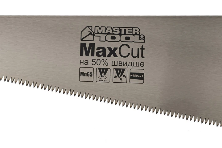 Ножовка столярная MASTERTOOL 7TPI MAX CUT 450 мм закаленный зуб 3-D заточка полированная 14-2045 - Фото 2 Ножовка столярная MASTERTOOL 7TPI MAX CUT 450 мм закаленный зуб 3-D заточка полированная 14-2045 - изображение 2