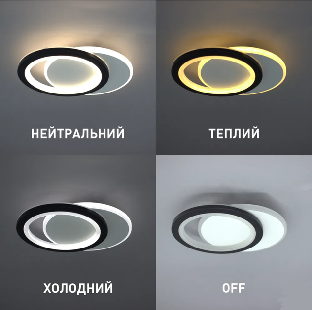 Настінно-стельовий світлодіодний світильник-бра Esllse VIVA 25W 2R 2500-6500K 2500Лм 250×200×40мм - зображення 3