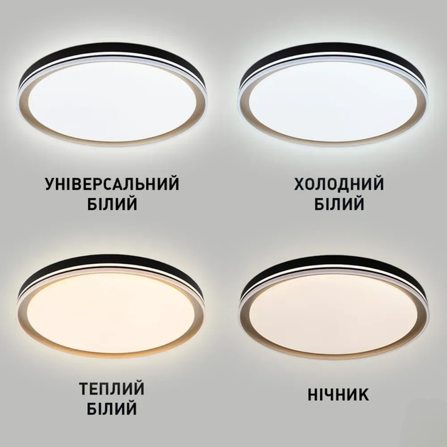 Управляемая светодиодная люстра Esllse GABO R 90 Вт 2900-6500К 8800Лм 510x85мм черно-золотая - изображение 3