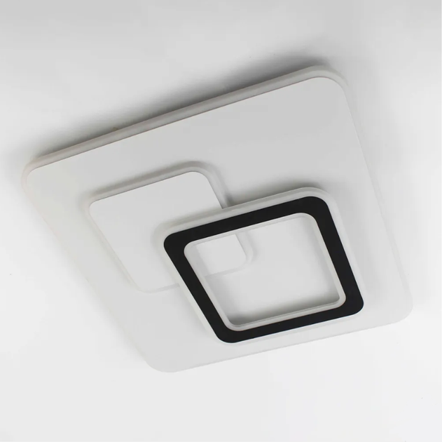 Керована світлодіодна люстра Esllse UNIVERSE 85W 3000-6500К S-ON/OFF-450x450x51- WHITE/BLACK-220-IP20 - зображення 3
