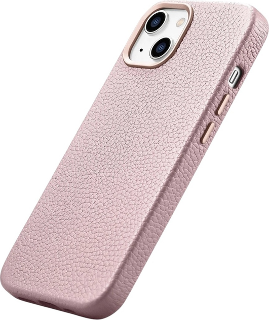 Etui iCarer Litchi Premium Leather Magsafe Back Case do Apple iPhone 14 Plus Pink (WMI14220711-PK) - obraz 5