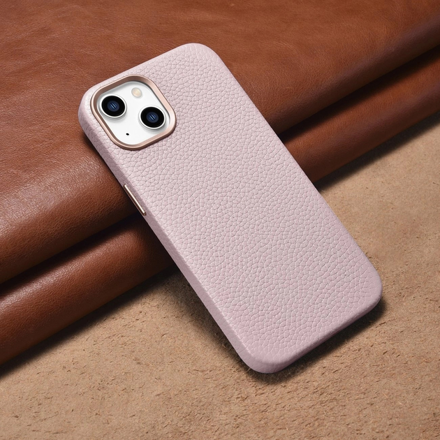 Etui iCarer Litchi Premium Leather Magsafe Back Case do Apple iPhone 14 Plus Pink (WMI14220711-PK) - obraz 14