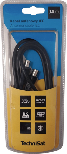 Kabel TechniSat Coaxial IEC - IEC 5 m Black (76-4831-05) - obraz 3